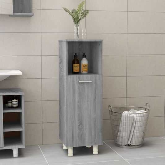 Armadietto Bagno Grigio Sonoma 30x30x95 cm in Legno Multistrato | homemem39