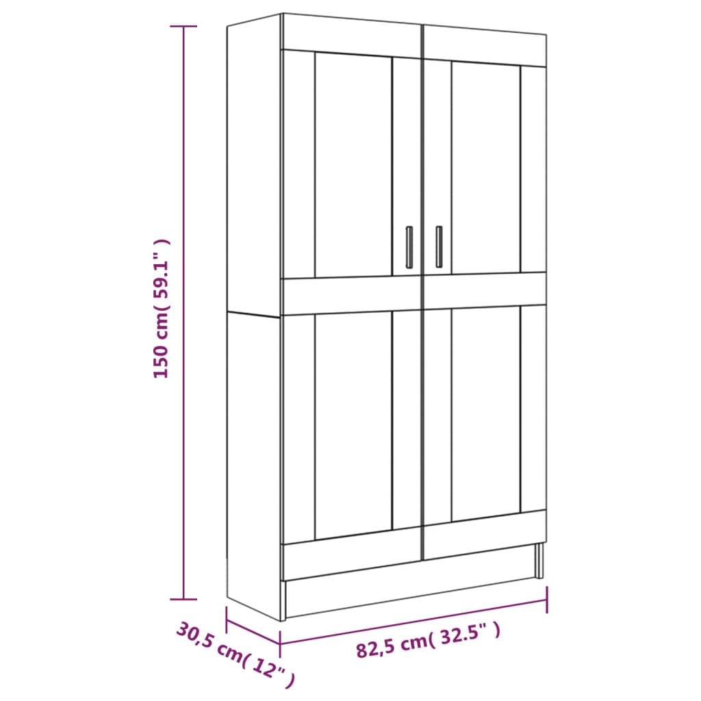 Libreria Rovere Fumo 82,5x30,5x150 cm in Legno Multistrato - homemem39