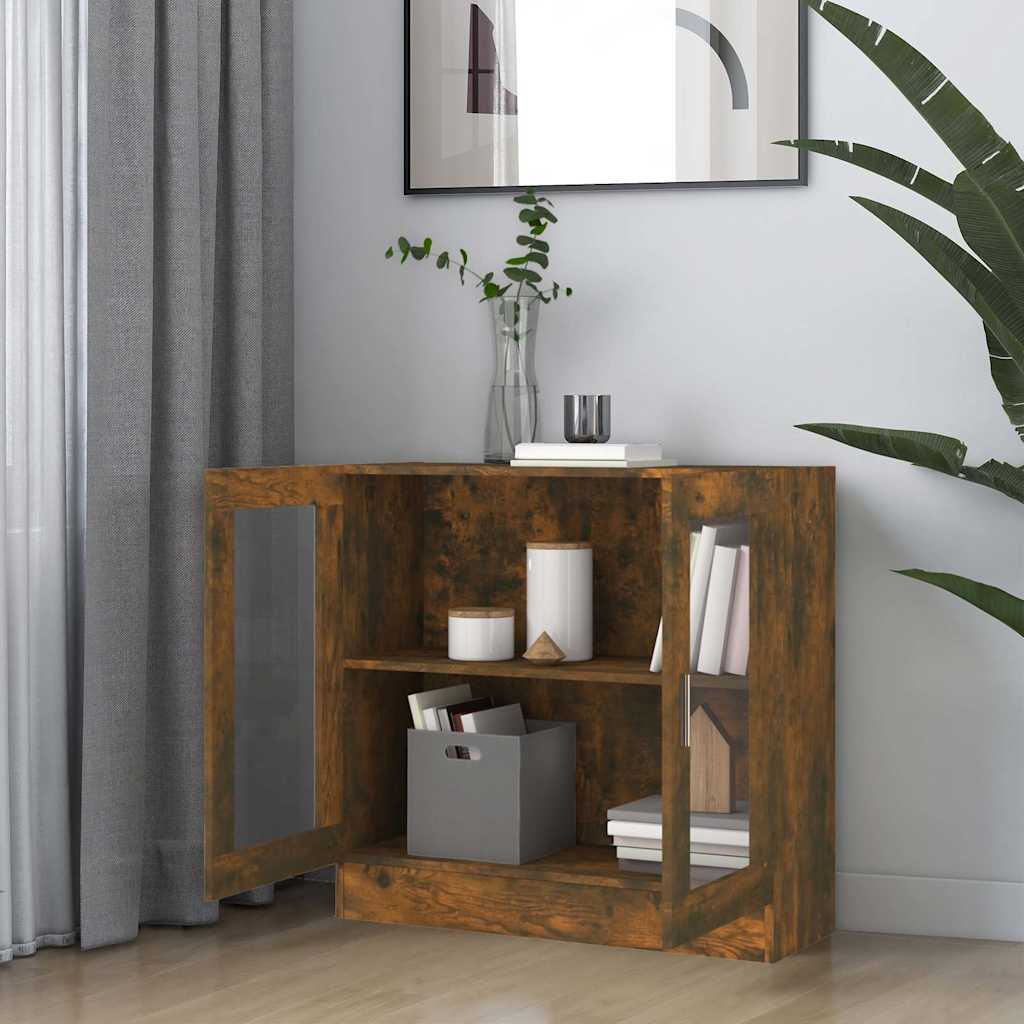 Mobile Vetrina Rovere Fumo 82,5x30,5x80 cm Legno Multistrato | homemem39
