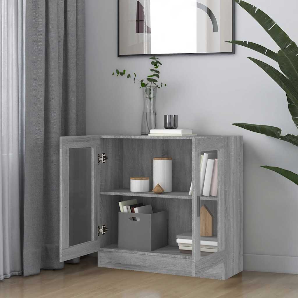 Mobile Vetrina Grigio Sonoma 82,5x30,5x80 cm Legno Multistrato | homemem39