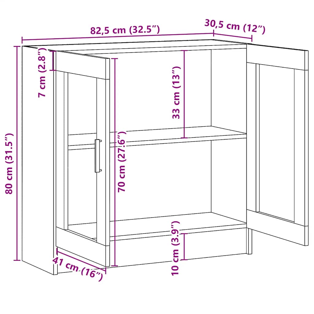 Mobile Vetrina Grigio Sonoma 82,5x30,5x80 cm Legno Multistrato | homemem39