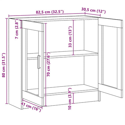 Mobile Vetrina Grigio Sonoma 82,5x30,5x80 cm Legno Multistrato | homemem39