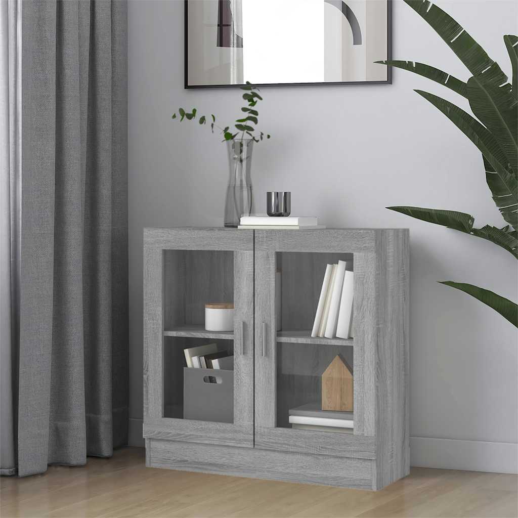Mobile Vetrina Grigio Sonoma 82,5x30,5x80 cm Legno Multistrato | homemem39