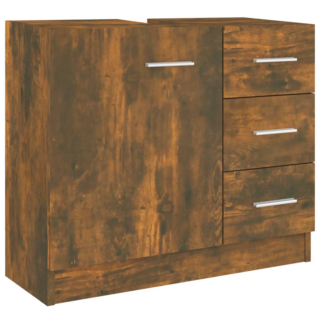 Mobile Lavabo Rovere Fumo 63x30x54 cm in Legno Multistrato | homemem39