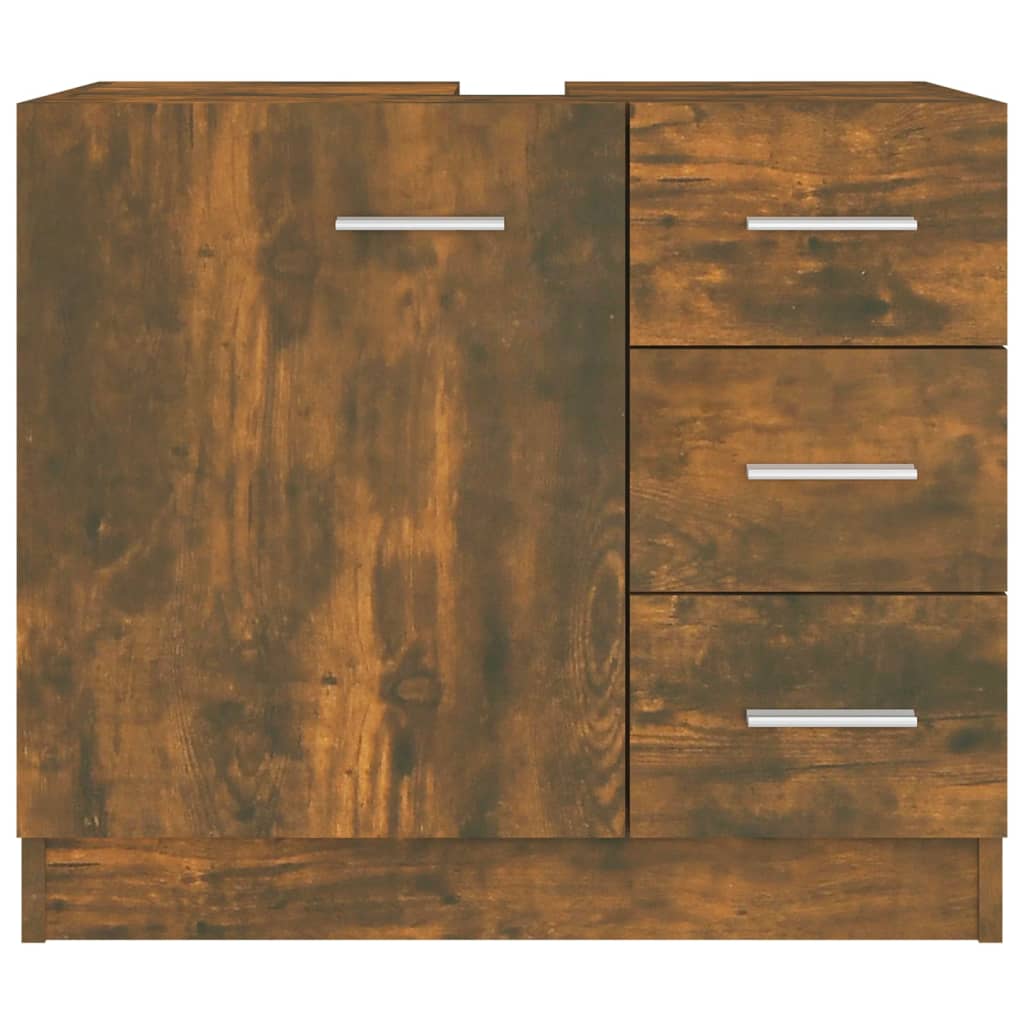 Mobile Lavabo Rovere Fumo 63x30x54 cm in Legno Multistrato | homemem39