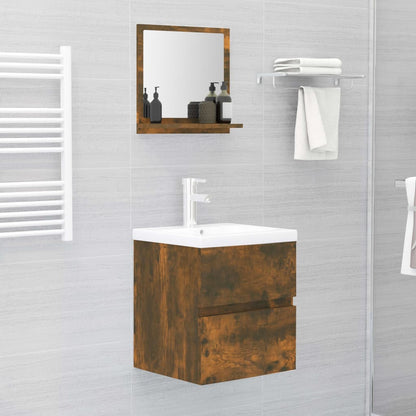 Specchio da Bagno Rovere Fumo 40x10,5x37cm in Legno Multistrato | homemem39