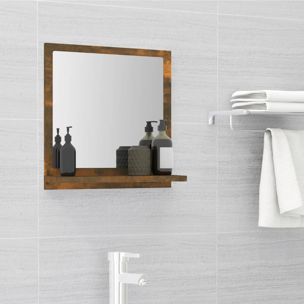 Specchio da Bagno Rovere Fumo 40x10,5x37cm in Legno Multistrato | homemem39
