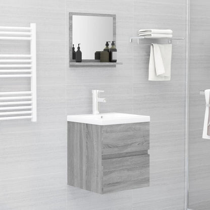 Specchio da Bagno Grigio Sonoma 40x10,5x37 cm Legno Multistrato | homemem39