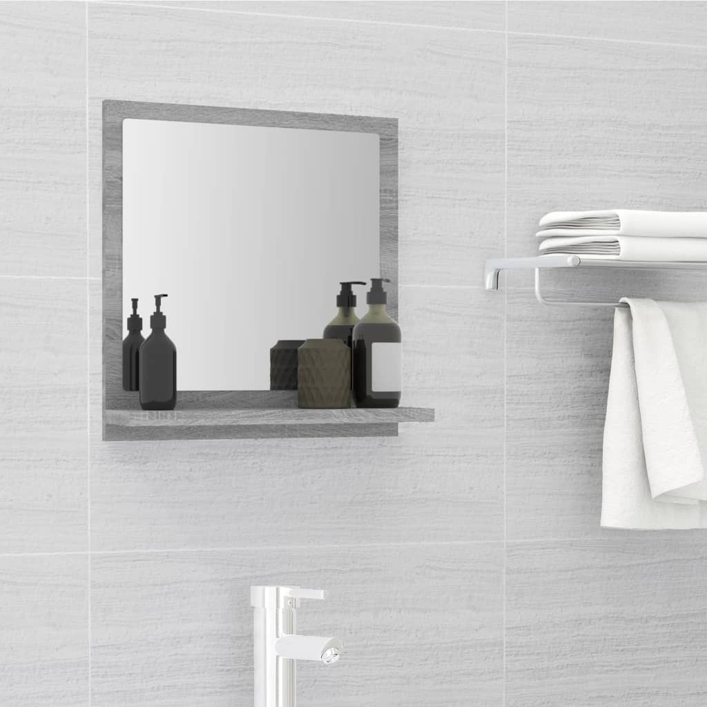 Specchio da Bagno Grigio Sonoma 40x10,5x37 cm Legno Multistrato | homemem39