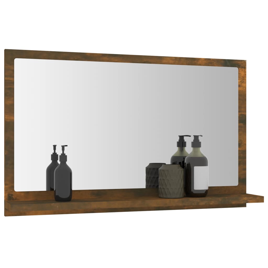 Specchio da Bagno Rovere Fumo 60x10,5x37cm in Legno Multistrato | homemem39
