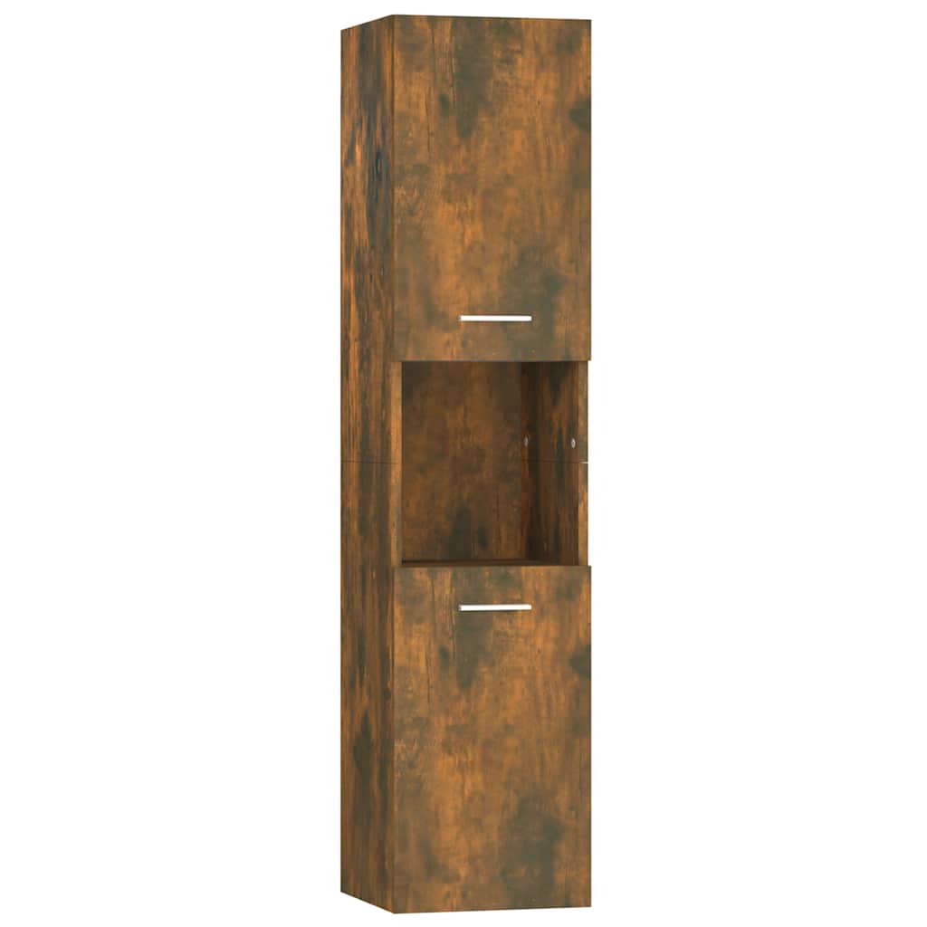 Armadietto Bagno Rovere Fumo 30x30x130 cm in Legno Multistrato | homemem39