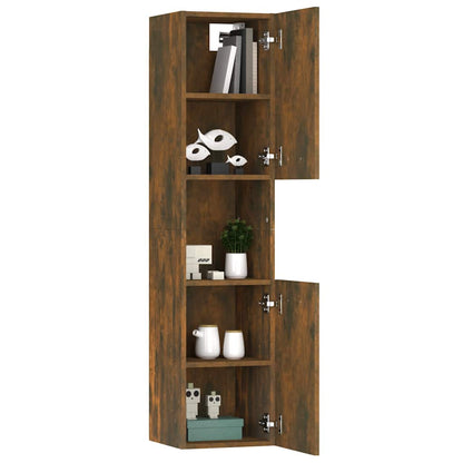 Armadietto Bagno Rovere Fumo 30x30x130 cm in Legno Multistrato | homemem39