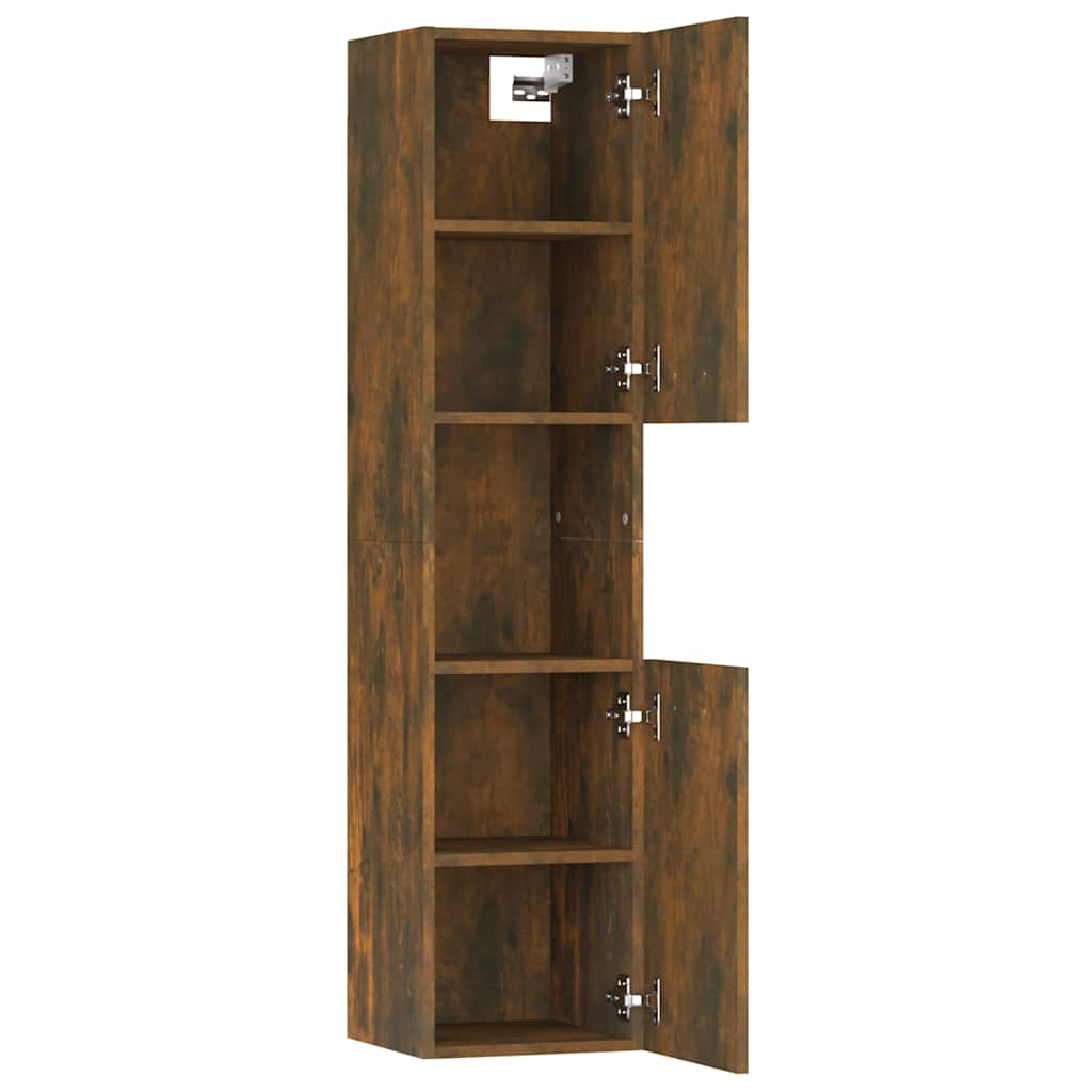 Armadietto Bagno Rovere Fumo 30x30x130 cm in Legno Multistrato | homemem39