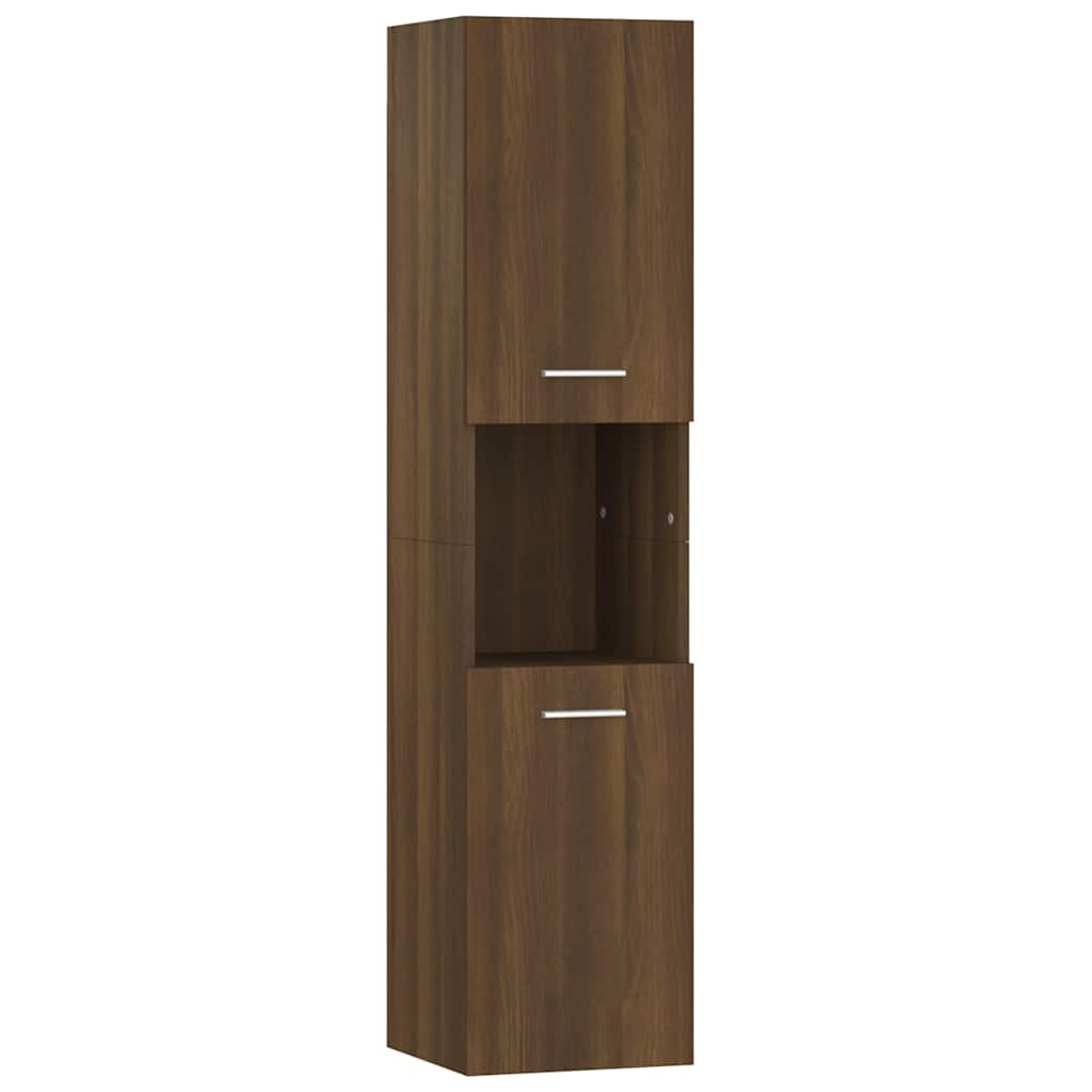 Mobile da Bagno Rovere Marrone 30x30x130cm in Legno Multistrato | homemem39
