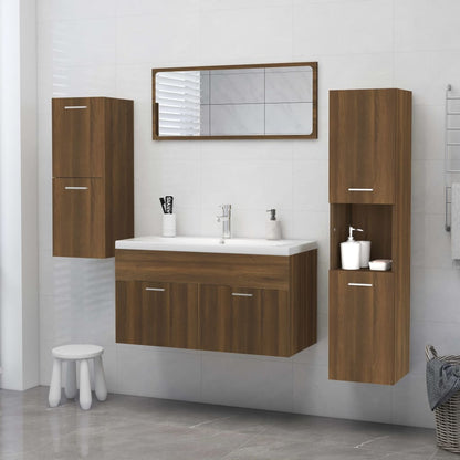 Mobile da Bagno Rovere Marrone 30x30x130cm in Legno Multistrato - homemem39