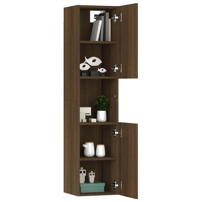 Mobile da Bagno Rovere Marrone 30x30x130cm in Legno Multistrato | homemem39
