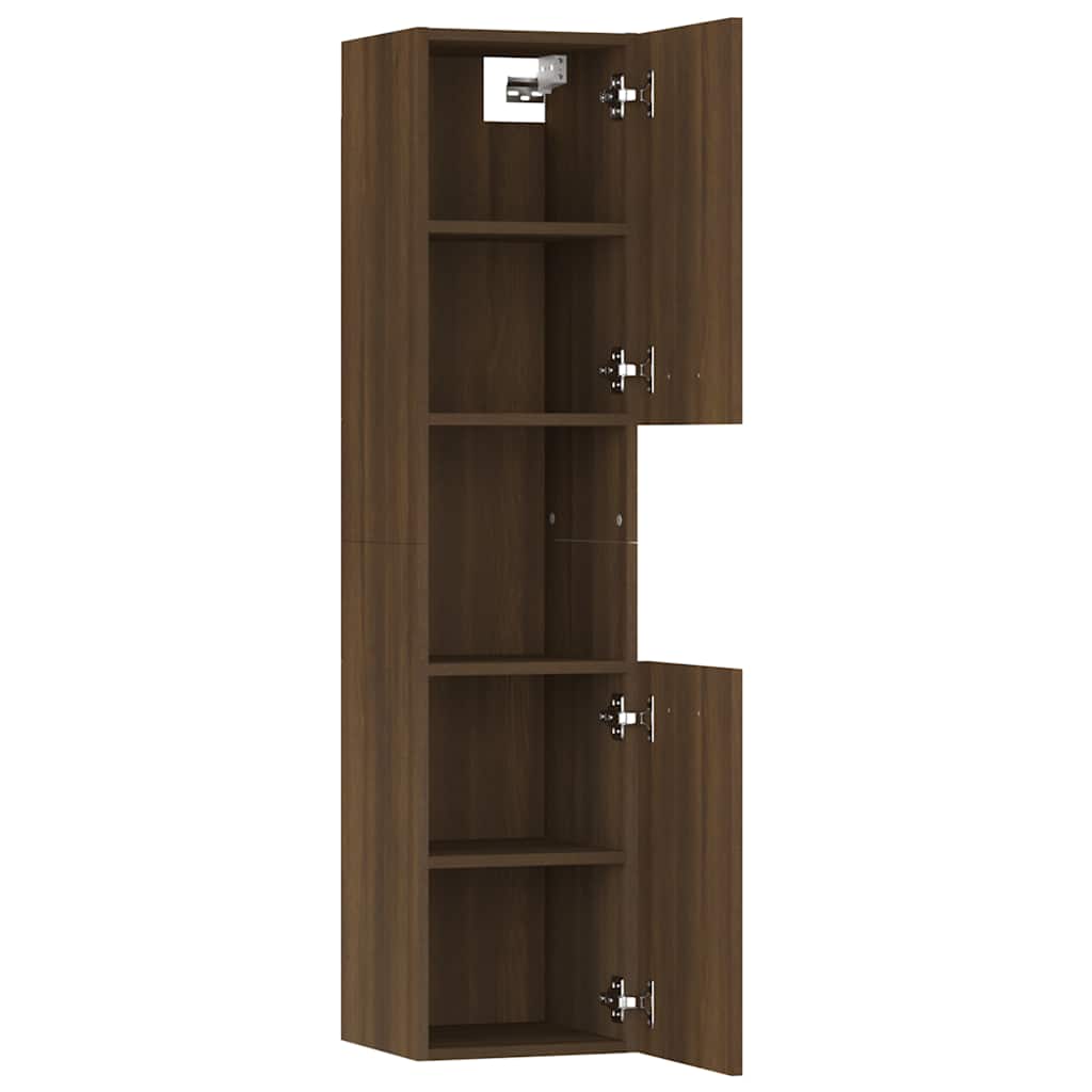 Mobile da Bagno Rovere Marrone 30x30x130cm in Legno Multistrato | homemem39