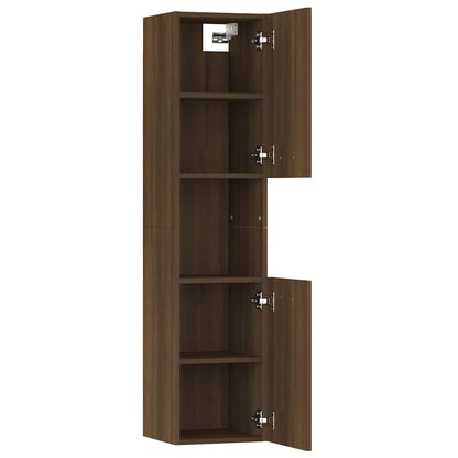 Mobile da Bagno Rovere Marrone 30x30x130cm in Legno Multistrato | homemem39