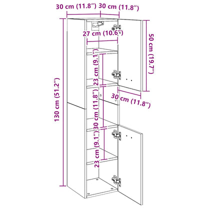 Mobile da Bagno Rovere Marrone 30x30x130cm in Legno Multistrato - homemem39