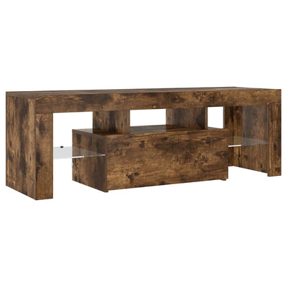 Mobile Porta TV con Luci LED Rovere Fumo 120x35x40 cm