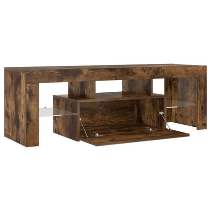 Mobile Porta TV con Luci LED Rovere Fumo 120x35x40 cm | homemem39