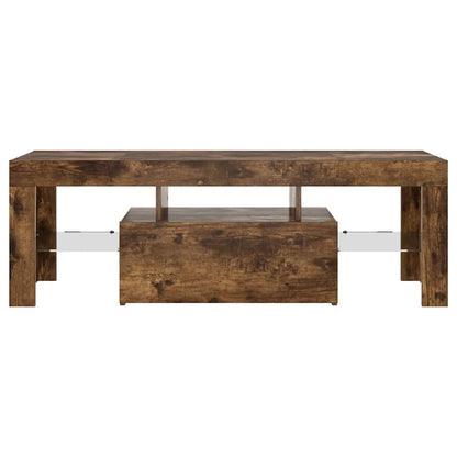 Mobile Porta TV con Luci LED Rovere Fumo 120x35x40 cm | homemem39