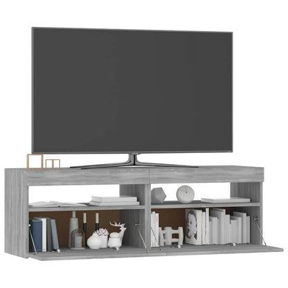 Mobile Porta TV con Luci LED Grigio Sonoma 120x35x40 cmcm