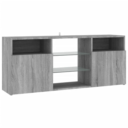 TV Cabinet with Sonoma Gray LED Lights 120x30x50 cm