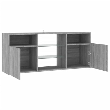 TV Cabinet with Sonoma Gray LED Lights 120x30x50 cm