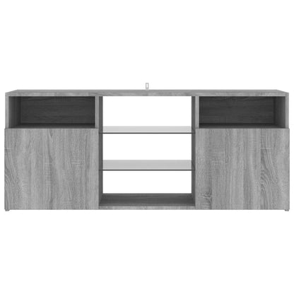 TV Cabinet with Sonoma Gray LED Lights 120x30x50 cm