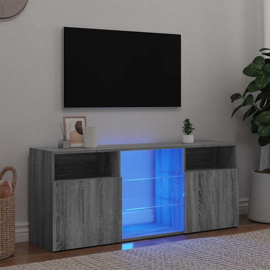 Mobile Porta TV con Luci LED Grigio Sonoma 120x30x50 cm - homemem39