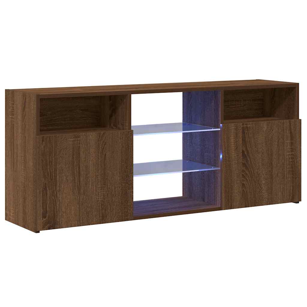 Mobile Porta TV con Luci LED Rovere Marrone 120x30x50 cm - homemem39