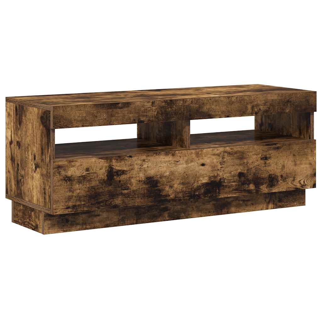 Mobile Porta TV con Luci LED Rovere Fumo 100x35x40 cm - homemem39