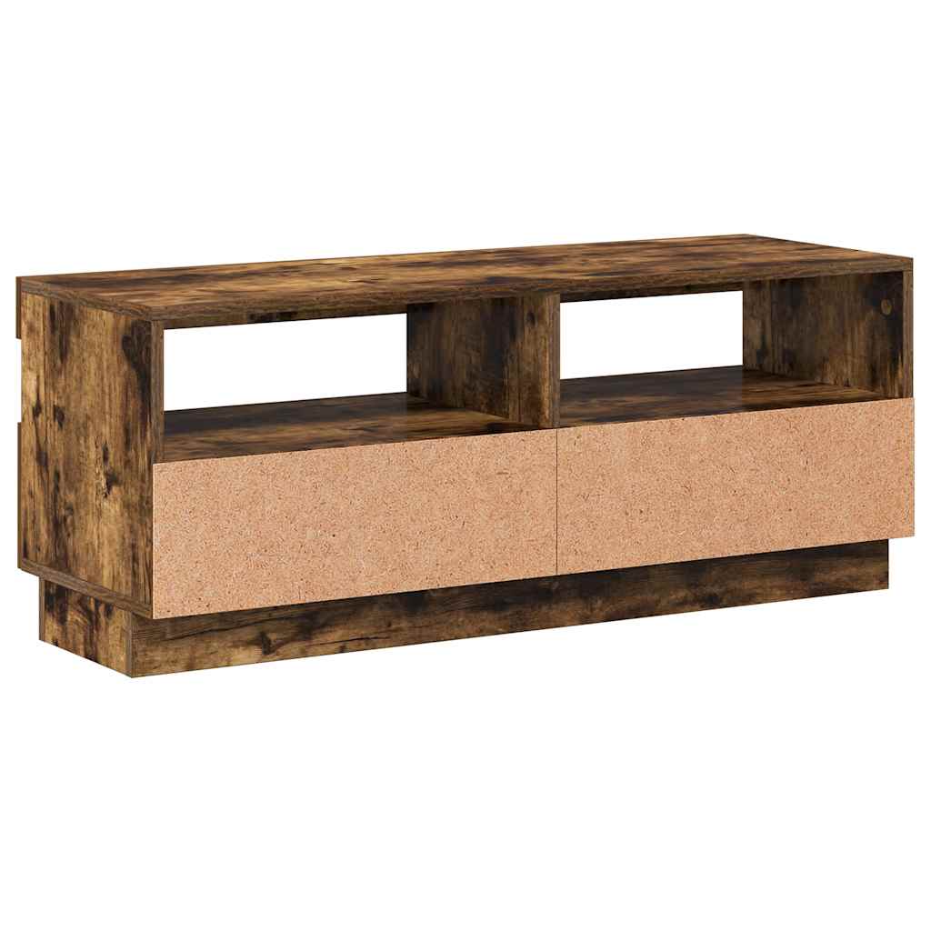 Mobile Porta TV con Luci LED Rovere Fumo 100x35x40 cm - homemem39