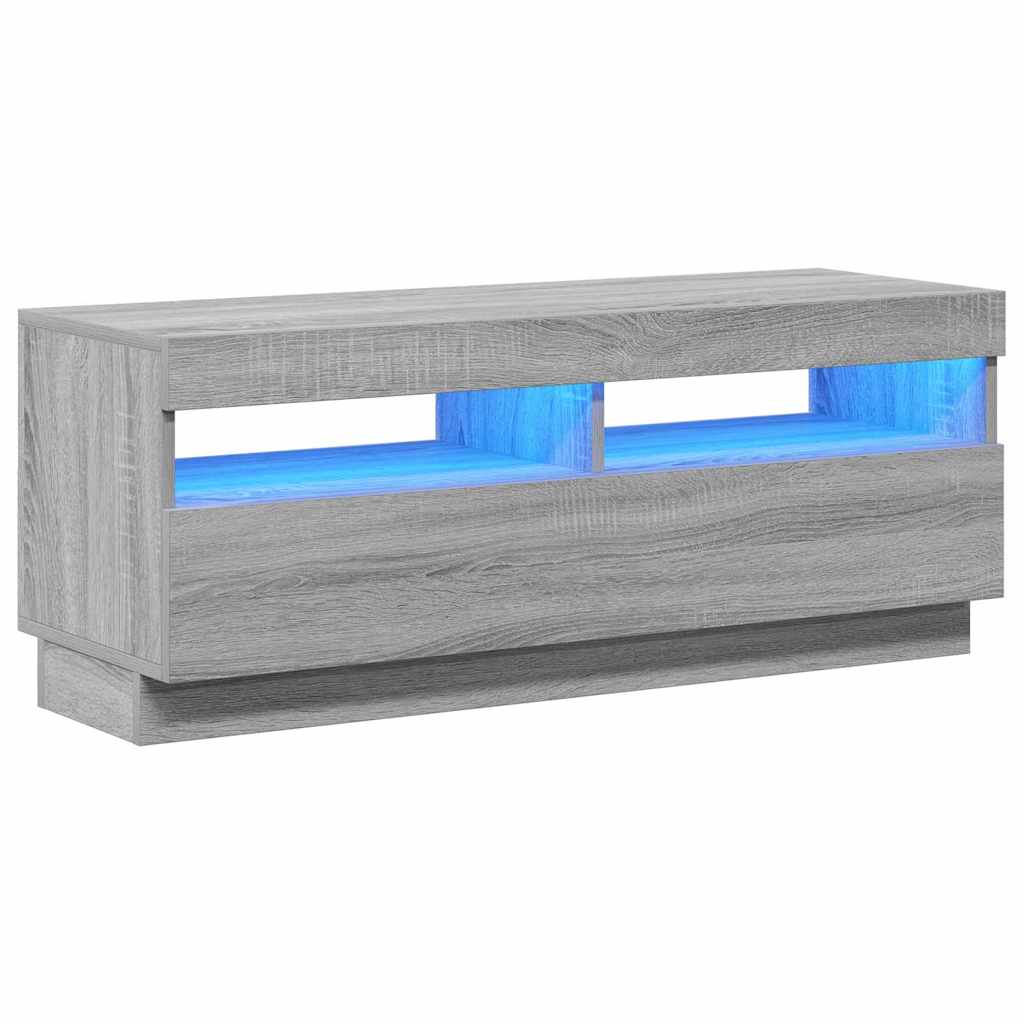 Mobile Porta TV con Luci LED Grigio Sonoma 100x35x40 cm - homemem39