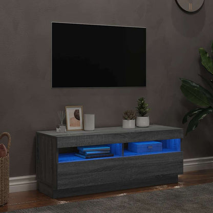 Mobile Porta TV con Luci LED Grigio Sonoma 100x35x40 cm - homemem39