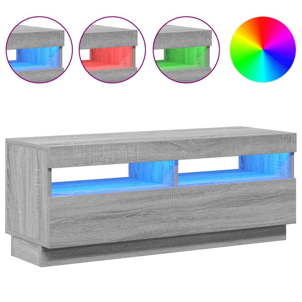 Mobile Porta TV con Luci LED Grigio Sonoma 100x35x40 cm - homemem39