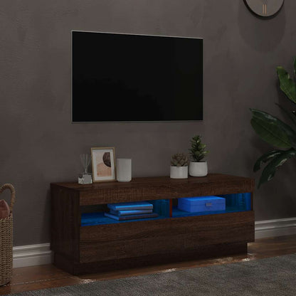 Mobile Porta TV con Luci LED Rovere Marrone 100x35x40 cm - homemem39