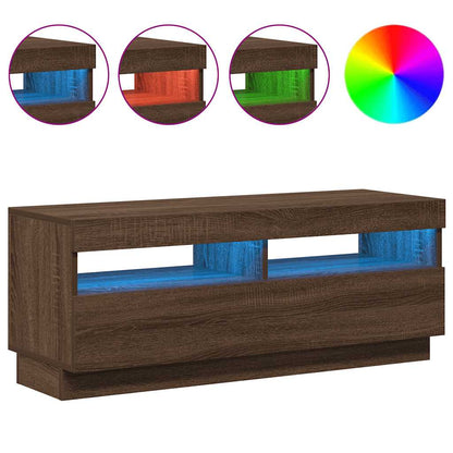 Mobile Porta TV con Luci LED Rovere Marrone 100x35x40 cm - homemem39