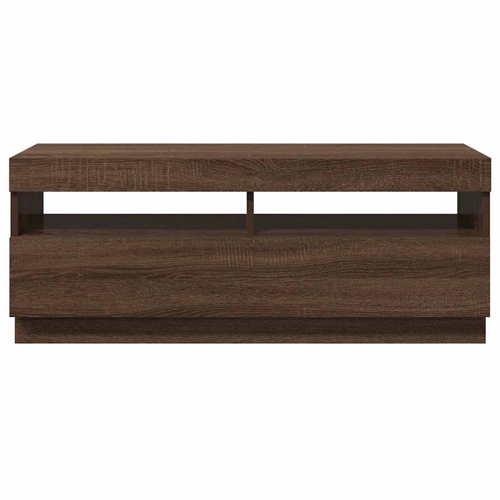 Mobile Porta TV con Luci LED Rovere Marrone 100x35x40 cm - homemem39