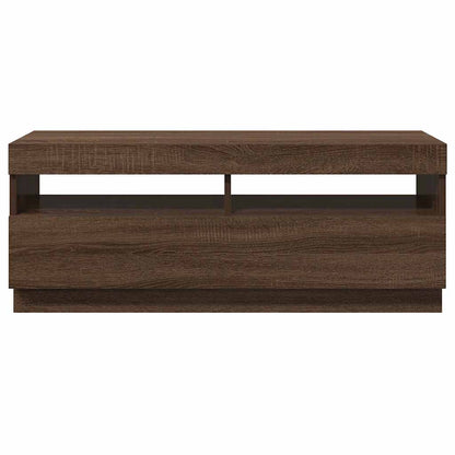 Mobile Porta TV con Luci LED Rovere Marrone 100x35x40 cm - homemem39