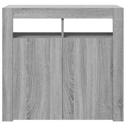 Credenza con Luci LED Grigio Sonoma 80x35x75 cm - homemem39