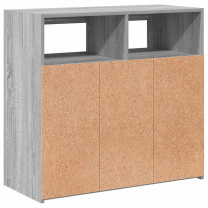 Credenza con Luci LED Grigio Sonoma 80x35x75 cm - homemem39