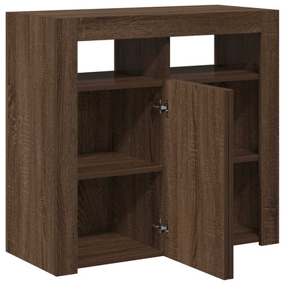 Credenza con Luci LED Rovere Marrone 80x35x75 cm - homemem39