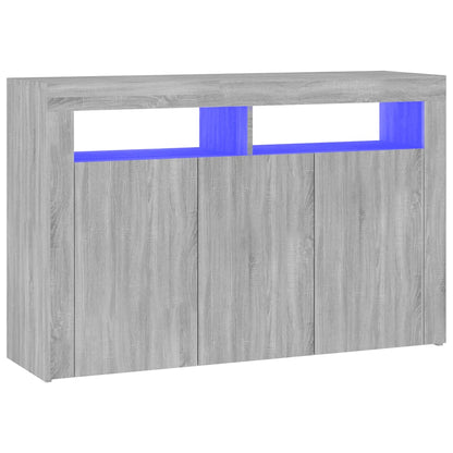 Credenza con Luci LED Grigio Sonoma 115,5x30x75 cm - homemem39