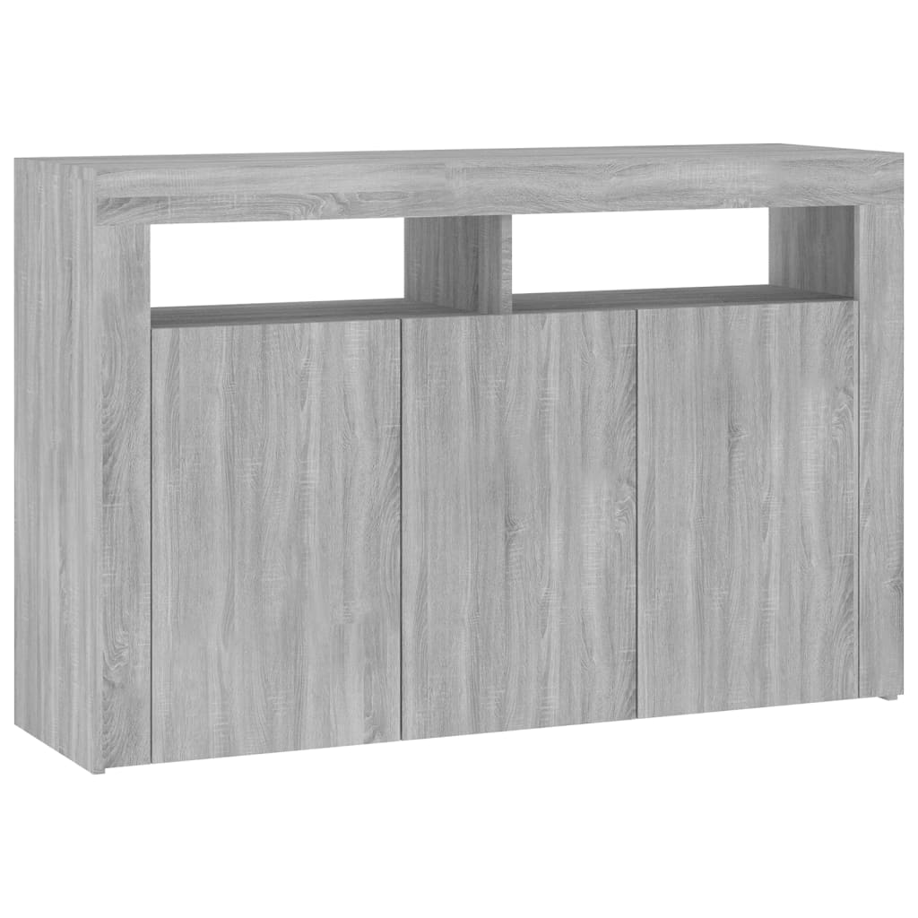 Credenza con Luci LED Grigio Sonoma 115,5x30x75 cm - homemem39