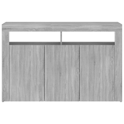 Credenza con Luci LED Grigio Sonoma 115,5x30x75 cm - homemem39