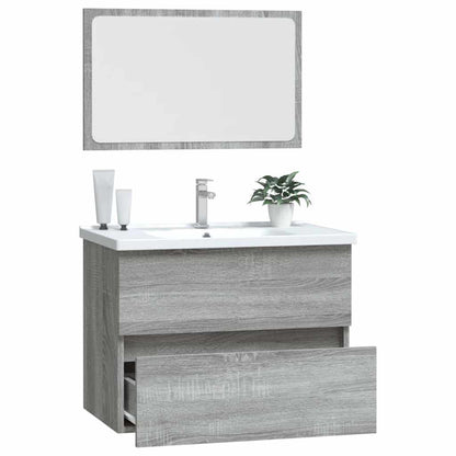 Set Mobili da Bagno 2 pz Grigio Sonoma in Legno Multistrato | homemem39