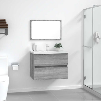 Set Mobili da Bagno 2 pz Grigio Sonoma in Legno Multistrato | homemem39