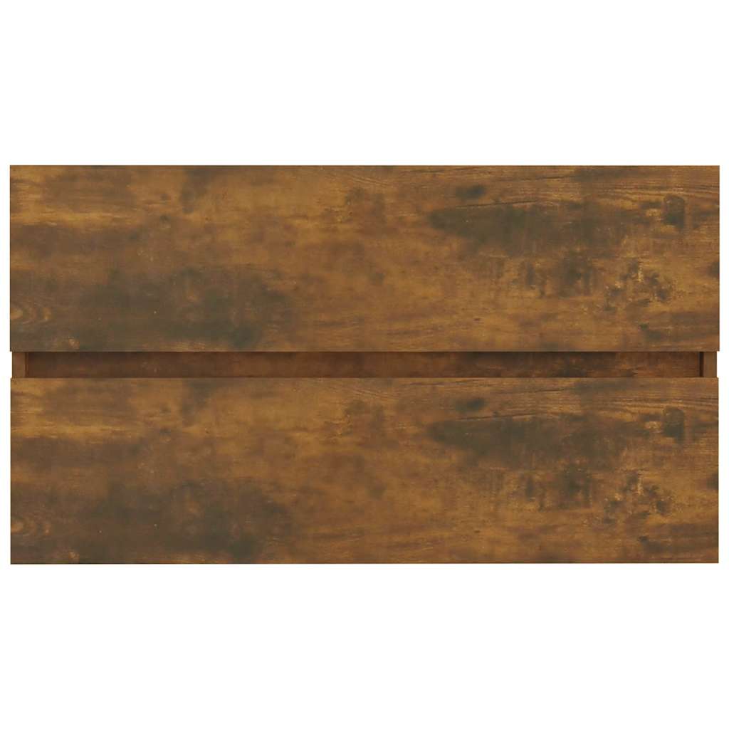 Set Mobili da Bagno 2 pz Rovere Fumo in Legno Multistrato | homemem39